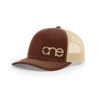 One, Brown and Khaki Trucker Hat by Richardson