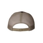 One, Brown and Khaki Trucker Hat Rear View by Richardson