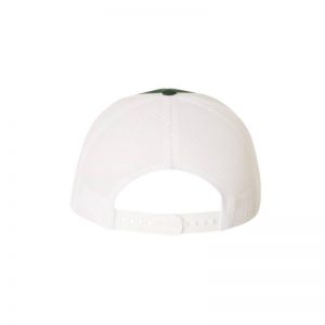One, Dark Green and White Trucker Hat Rear View by Richardson