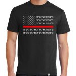 One Red Line Black Short Sleeve Shirt