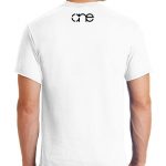 Men’s, White, short sleeve, One Christian tee shirt, back.