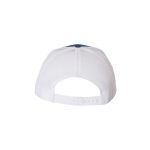 Royal Blue and White “One” Trucker Hat with White logo, snapback, rear of cap.