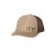 Khaki and Brown "One" Trucker Hat with White logo, snapback.