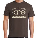 Mens Brown One Way Truth Life Christian Tee Shirt