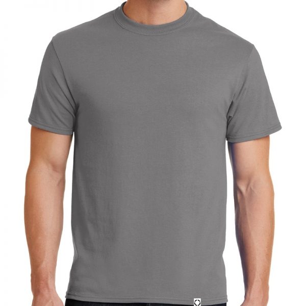 Men's Medium Grey short sleeve "One" Woven Label Christian Tee Shirt in White.