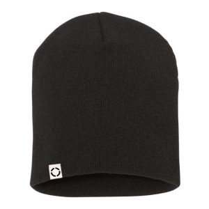 Black Beanie with Woven Label