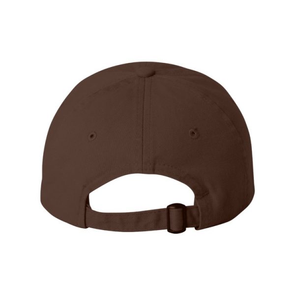 Brown Dad Cap with Cream One Logo, backside of the hat.