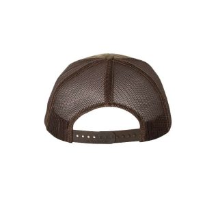 RealTree Max-1 and Brown "One" Trucker Hat with Brown logo, backside showing snapback.