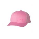Solid Pink “One” Trucker Hat with Pink logo, Yupoong Classics snapback.