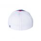 Royal Blue, White and Red R-Active Flexfit Cap with Red One logo with White outline, back of the hat.