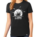 Ladies black short sleeve "The Wheat" Christian tee shirt.
