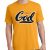 Men's gold short sleeve "Trust God" Christian tee shirt.