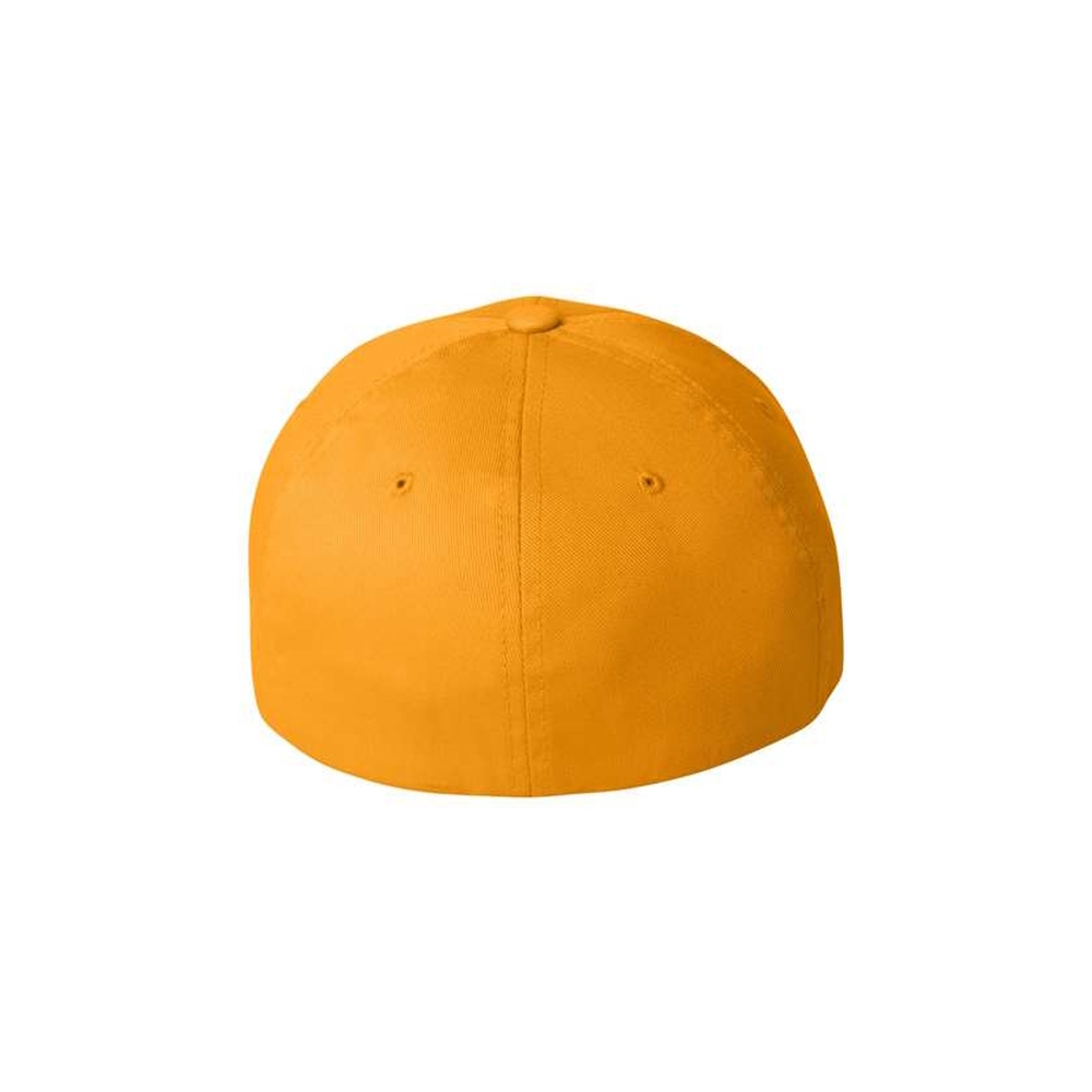 Gold Flexfit Cap, back view.