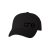 One, Black, Dad Cap with Black logo, adjustable with belt and buckle closure. Front view.