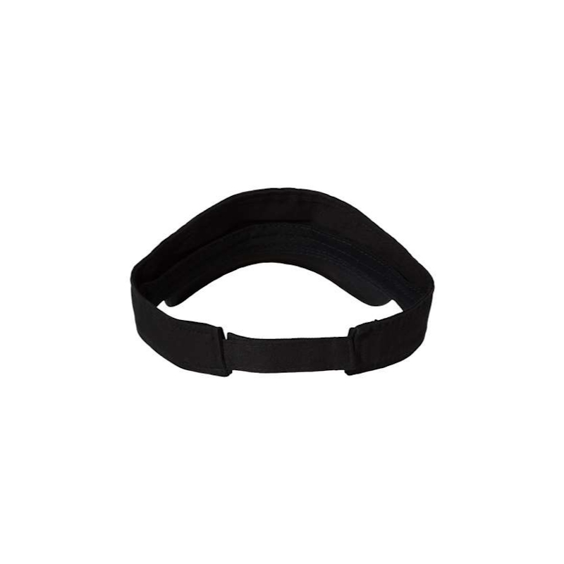 Black “One” Visor with White logo, hook & loop closure, rear of visor.