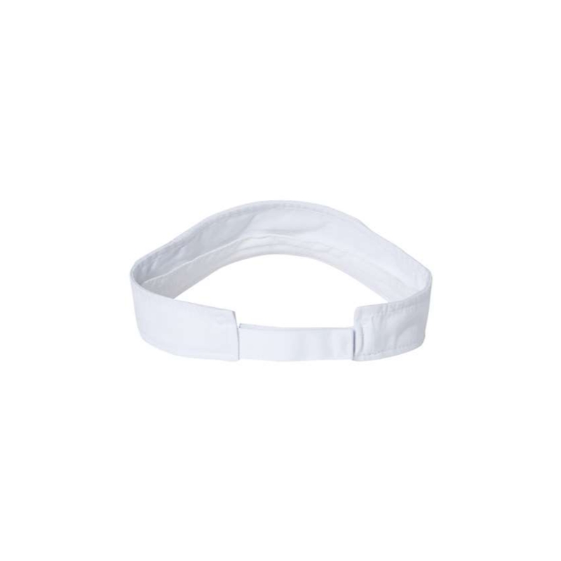 White “One” Visor with White logo, hook & loop closure, rear of visor.