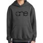 Youth, Charcoal Pullover One Hoodie, front.