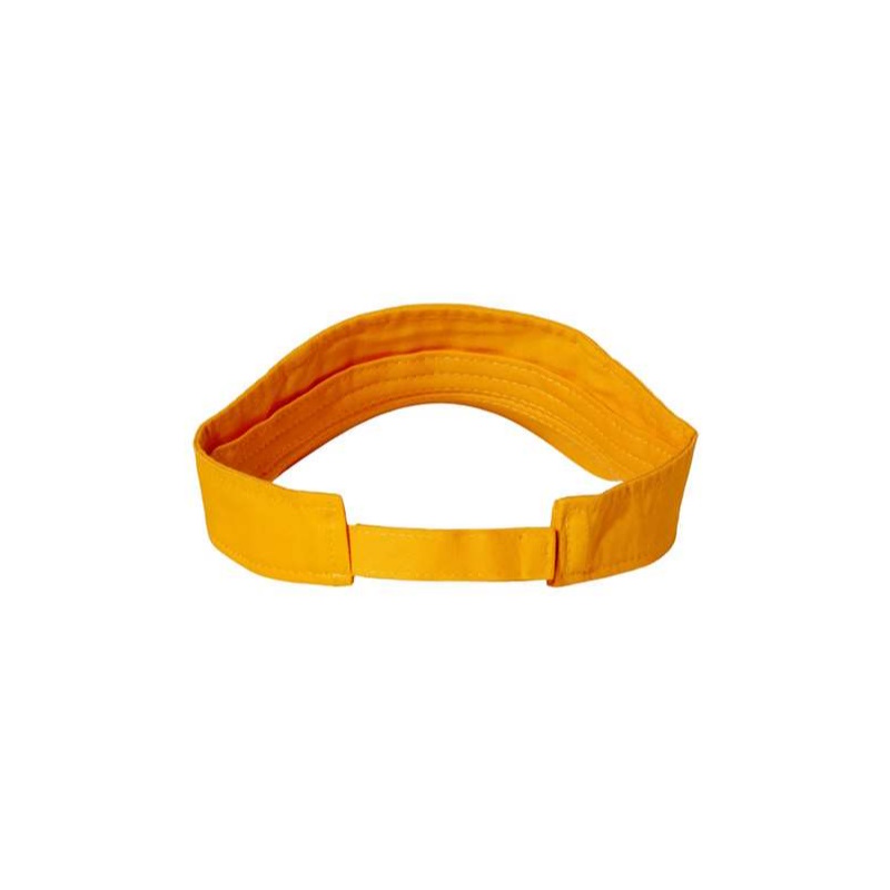 Gold “One” Visor with Black logo, hook & loop closure, rear of visor.