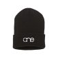 Black cuffed beanie with white One logo.