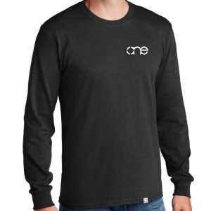 Mens, Black, Long Sleeve One Way Truth Life Christian Shirt, front view.