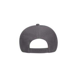 Grey "One Way Truth Life" Trucker Hat with White logo, snapback, back side view.
