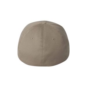 Large / X-Large Khaki Flexfit hat with khaki "One" logo with white outline, back view.