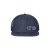Navy Blue Denim "One" Trucker Hat with Navy Blue logo and white outline, snapback, front view.