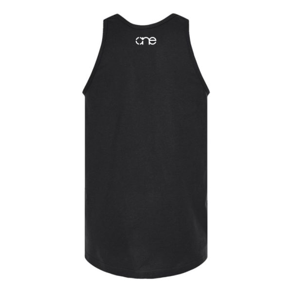 Mens, Black, One, Christian Tank Top, back view.