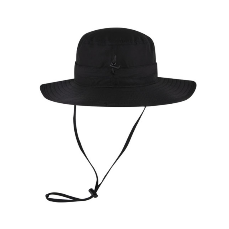 Black “One” Boonie Hat with White logo, back view.