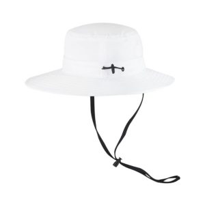 White "One" Boonie Hat with Black logo, back view.