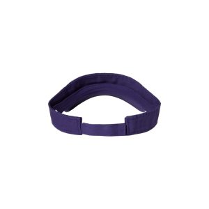 Purple "One" Visor Hat with White logo, hook and loop (velcro), back view.