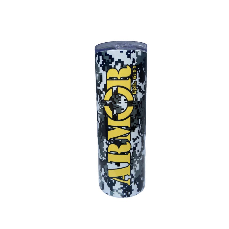 Armor Camo 20oz Skinny Tumbler.