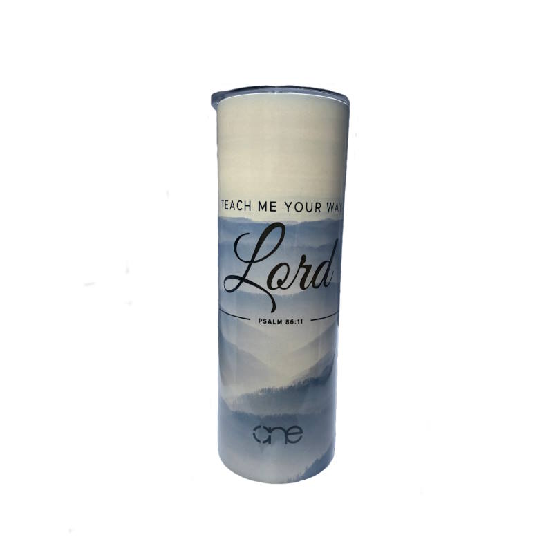 Teach Me Your Way Lord Cream and Blue  20oz Skinny Tumbler.