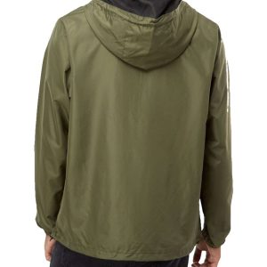 Men's, Olive Green One Circular Christian 1/4 Zip Windbreaker, back.