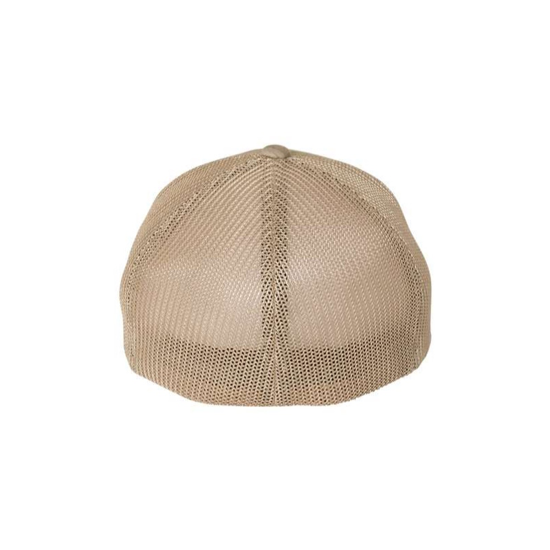 Multicam Arid Tan 6-Panel Flexfit Hat, structured bill, LG/XL, back view.