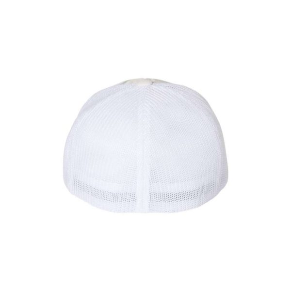 Multicam Alpine White 6-Panel Flexfit Hat, structured bill, LG/XL, back view.