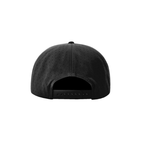 One Way Truth Life 7-Panel Hat, Canon Cap, in Black, Snapback, Flat Bill, back view.