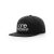 One Way Truth Life 7-Panel Hat, Canon Cap, in Black, Snapback, Flat Bill, front side view.