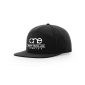 One Way Truth Life 7-Panel Hat, Canon Cap, in Black, Snapback, Flat Bill, front side view.