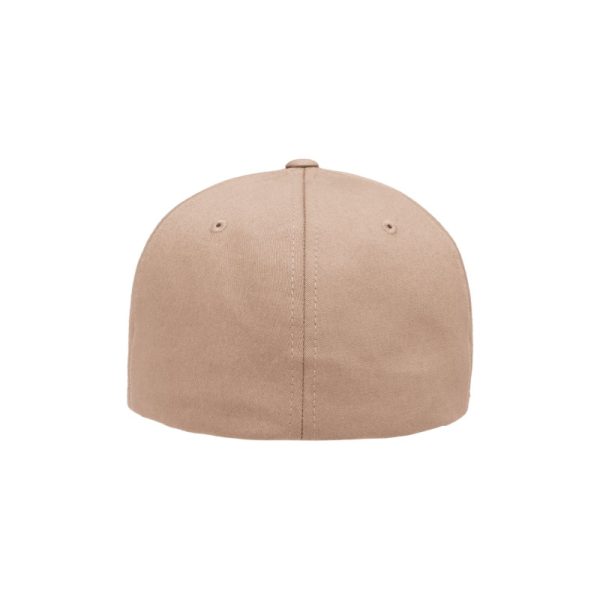 Khaki Flexfit Cap with White One logo, S/MD, back view.