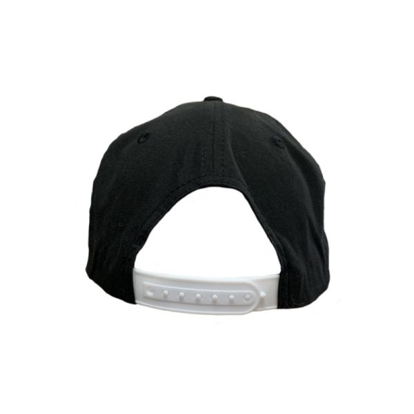 Black, 5-Panel Golf Cap with White rope featuring the "One Way Truth Life" logo in White, semi-curved bill with snap-back closure, back view.