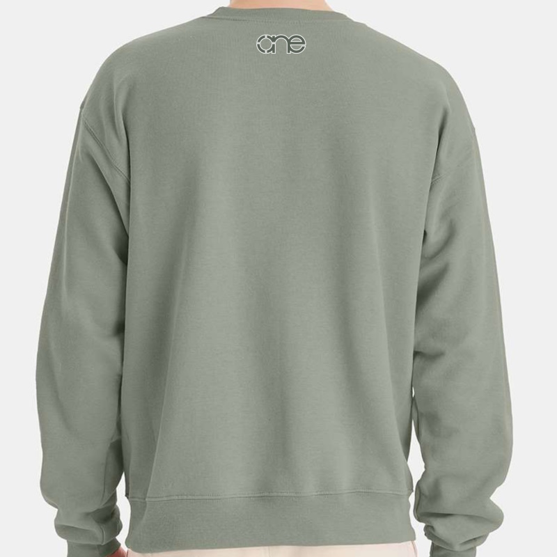 Men’s, Dark Sage OWTL John 14:6 Christian sweater, back.