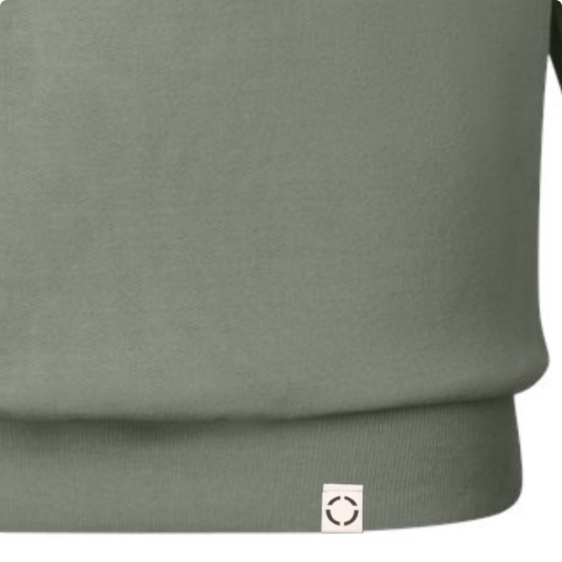 Men’s, Dark Sage sweater, One woven label.